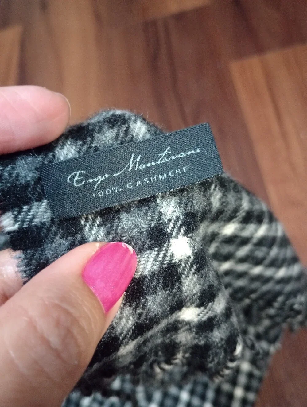 Enzo Montavani 100% Cashmere Plaid Scarf